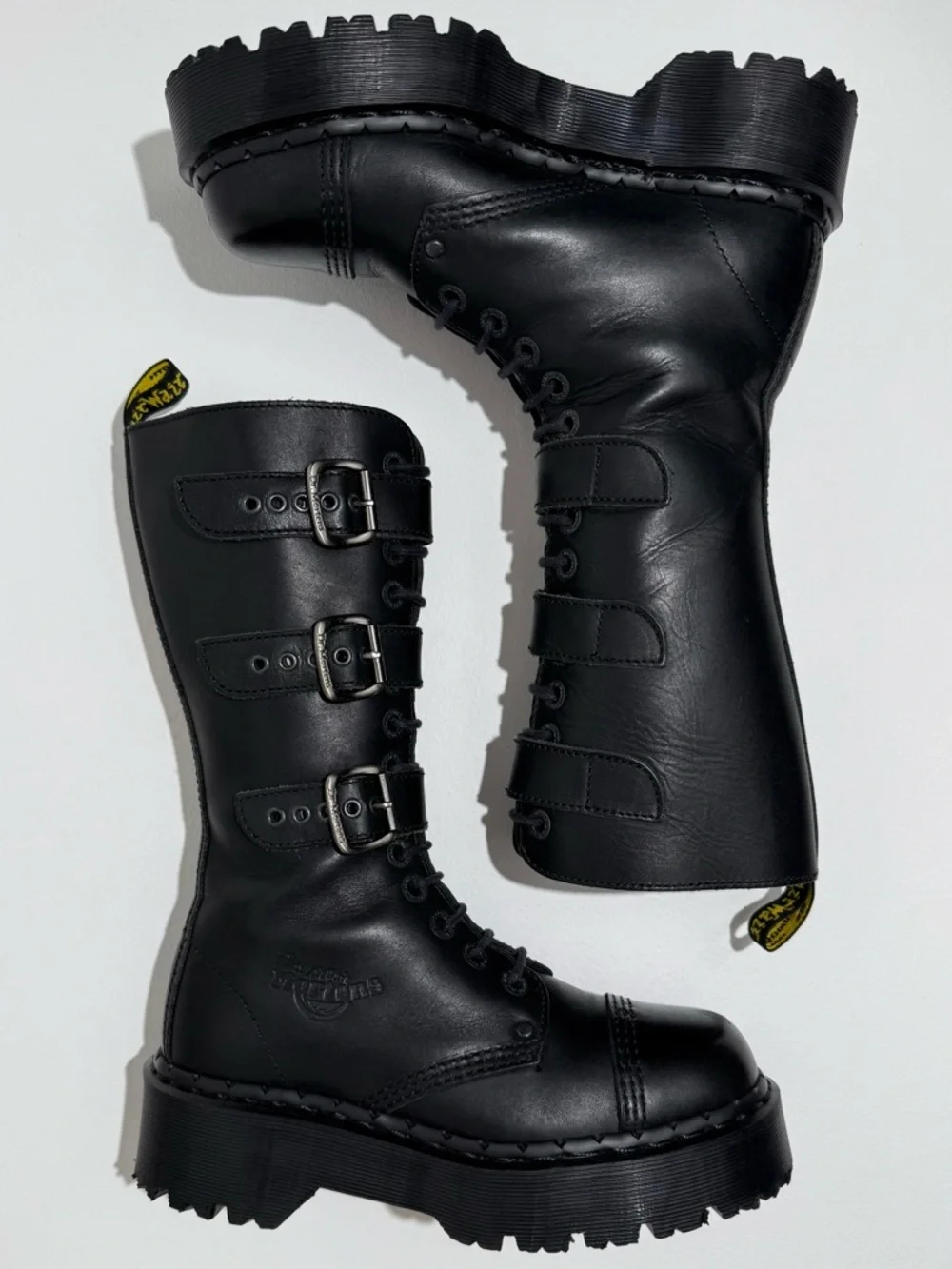 Vintage Dr. Martens 3A26 Holy Grail England Black Envy Platform Boots UK 4
